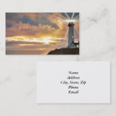 Leuchtturm am Sonnenuntergang Visitenkarte (Vorne/Hinten)