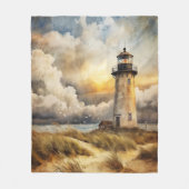 Leuchtturm am Strand Fleecedecke (Vorderseite)