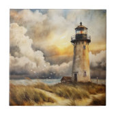 Leuchtturm am Strand Fliese (Vorderseite)