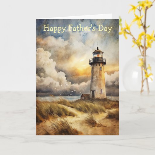 Leuchtturm am Strand Karte (Gelbe Blume)