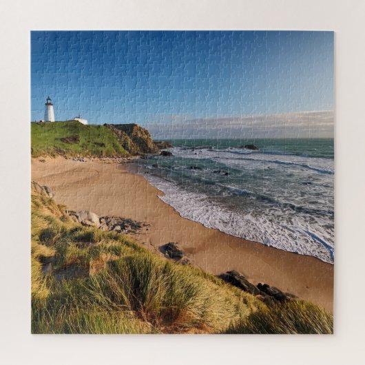 Leuchtturm am Strand Puzzle (Vertikal)