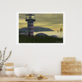 Leuchtturm an der Bucht Poster (Küche)