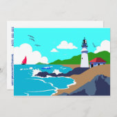 Leuchtturm an der Felsküste Einladung (Vorne/Hinten)
