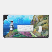 Leuchtturm an der Klippe Schreibtischunterlage (Tastatur & Maus)