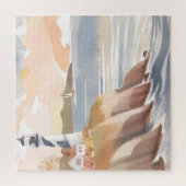 Leuchtturm an der Küste | Aquarellmeer Puzzle (Vertikal)