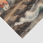 Leuchtturm an der Küste bei Sunset - Decoupage - Seidenpapier (Detail)