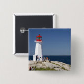 Leuchtturm an der Peggy's Cove, Nova Scotia, Kanad Button (Vorne & Hinten)