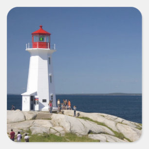 Leuchtturm an der Peggy's Cove, Nova Scotia, Kanad Quadratischer Aufkleber