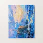 Leuchtturm an der Rocky Coast Impressionist Seasca Puzzle (Vertikal)