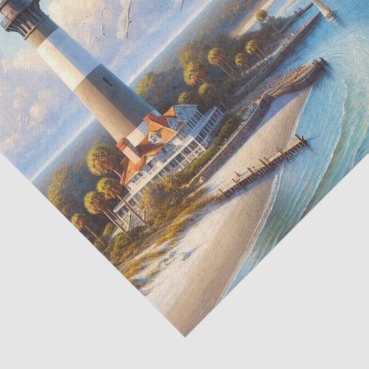 Leuchtturm an der Sailboat Cove Seidenpapier (Ausschnitt)