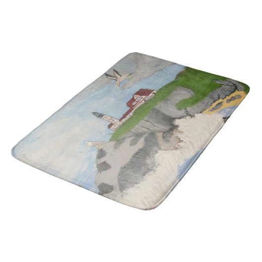 Leuchtturm an der Sea Bath Mat Badematte (Schrägansicht)