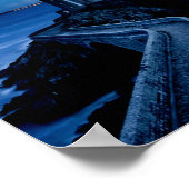 Leuchtturm an der Wand im Ozean in der Nacht Poster (Ecke)