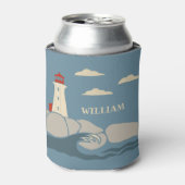 Leuchtturm an einer felsigen Küste Dosenkühler (Kanne Vorderseite)