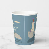 Leuchtturm an einer felsigen Küste Pappbecher (Rechts)