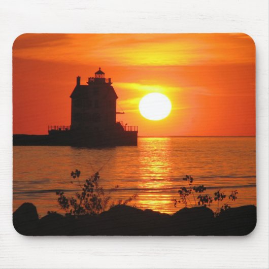 Leuchtturm an Sonnenuntergang mousepad (Vorne)