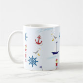 Leuchtturm, Anker, Rad, Seagull & Boot Kaffeetasse (Links)