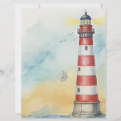 Leuchtturm-Aquarell-Küsten-Schreibwaren-Papier (Rückseite)
