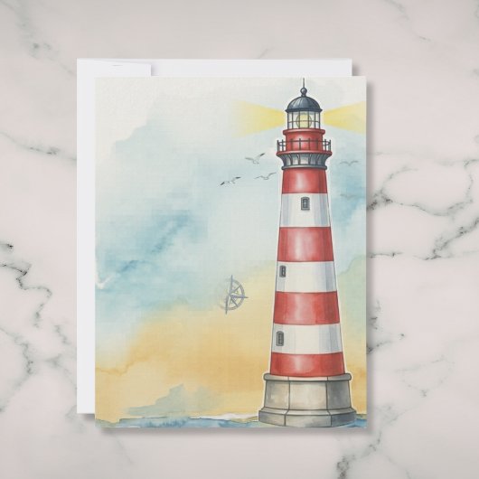 Leuchtturm-Aquarell-Küsten-Schreibwaren-Papier
