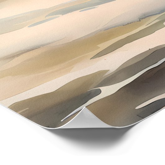 Leuchtturm: Aquarellmalerei an der Küste Poster (Ecke)