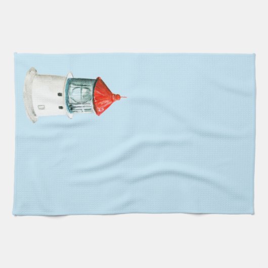 Leuchtturm Aquarellsommer Geschirrtuch (Horizontal)