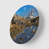 Leuchtturm auf Cape Recife Runde Wanduhr (Winkel)