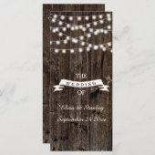 Leuchtturm auf dem alten Holzhochzeitprogramm Programm (Vorne/Hinten)