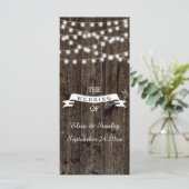 Leuchtturm auf dem alten Holzhochzeitprogramm Programm (Stehend Vorderseite)