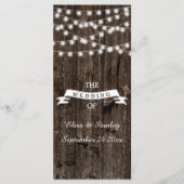 Leuchtturm auf dem alten Holzhochzeitprogramm Programm (Vorderseite)