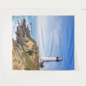 Leuchtturm auf dem hellblauen Himmel, weißer Ozean Wandteppich (Vorderseite (Horizontal))