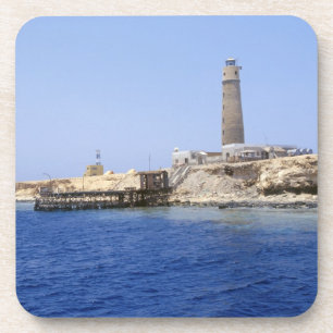 Leuchtturm auf den Brother Islands, Rotes Meer, Äg Untersetzer