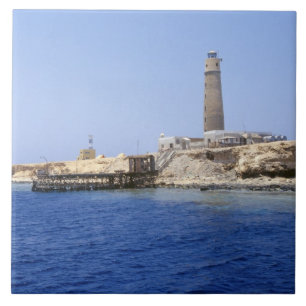 Leuchtturm auf den Bruderinseln, Rotes Meer, Ägypt Fliese