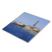 Leuchtturm auf den Bruderinseln, Rotes Meer, Ägypt Fliese (Seite)