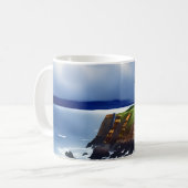 Leuchtturm auf den Klippen Wasserfarbe Kaffeetasse (Vorderseite Links)