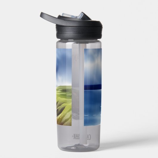 Leuchtturm auf den Klippen Wasserfarbe Personalisi Trinkflasche (Rechts)