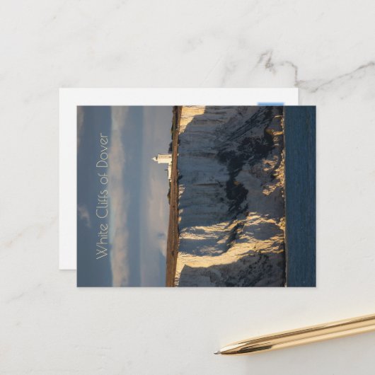Leuchtturm auf den weißen Klippen von Dover, Engla Postkarte (Vorderseite/Rückseite Beispiel)