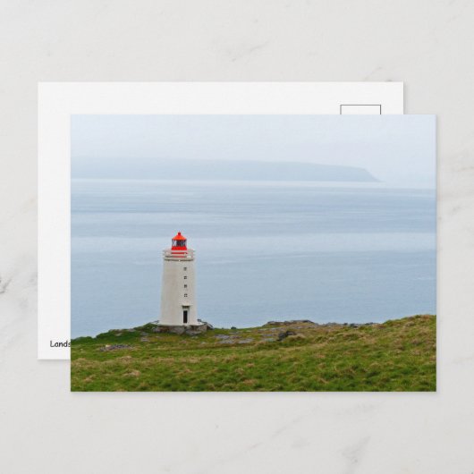 Leuchtturm auf der Halbinsel Vatnsnes - Island Postkarte (Vorne/Hinten)