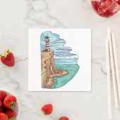 Leuchtturm auf einem Cliff Paper Napkins Serviette (Beispiel)