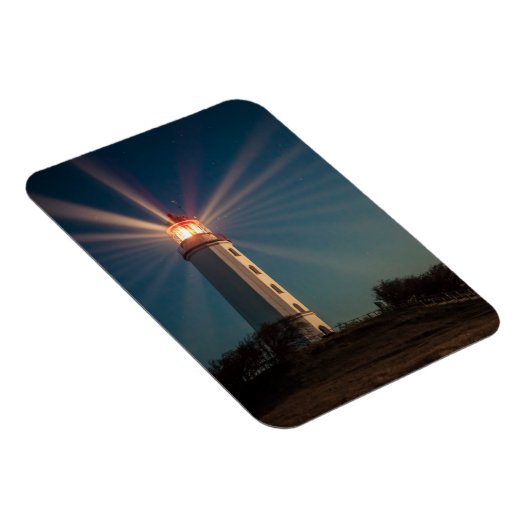 Leuchtturm auf einem Hügel Shinting at Night Magnet (Rechte Seite)