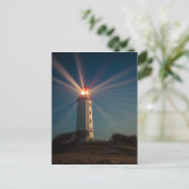 Leuchtturm auf einem Hügel Shinting at Night Postkarte (Stehend Vorderseite)