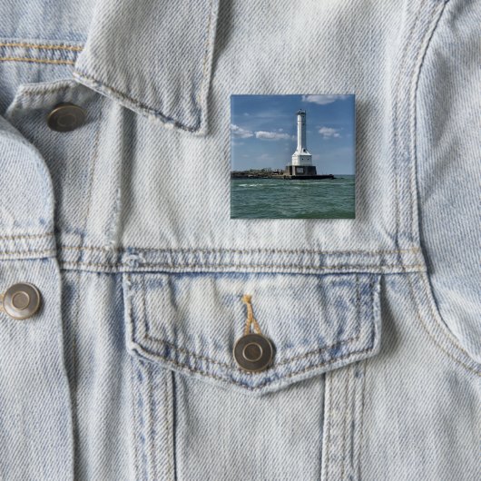 Leuchtturm auf Huron, Ohio Fotografie Button (Beispiel)