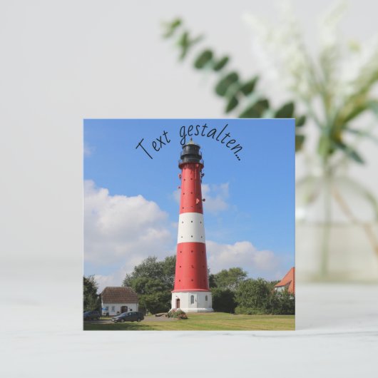 Leuchtturm auf Insel Pellworm im Sommer (Stehend Vorderseite)