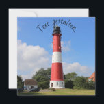 Leuchtturm auf Insel Pellworm im Sommer<br><div class="desc">Rotweiß gestreifter Leuchtturm auf der deutschen Nordseeinsel Pellworm mit blauem Sommerhimmel und grünem Gras rundherum. Original Foto von Christine aka stine1, aufgenommen August 2020. Red and white striped light house on the German North Sea Island Pellworm where a blue summer sky and the green grass welcome you. Original square photo...</div>