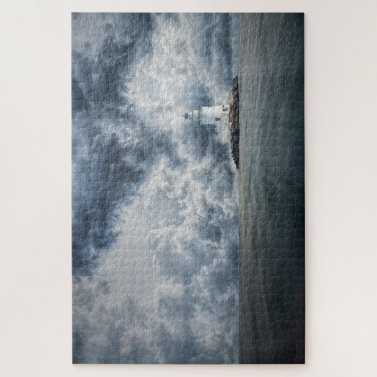 Leuchtturm auf Inseln Sturmwolken schöne Kunst Puzzle (Vertikal)