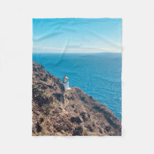 Leuchtturm auf Klippe blauer Ozean Hawaii Fleecedecke
