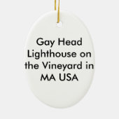 Leuchtturm auf Martha's Vineyard Keramikornament (Hinten)