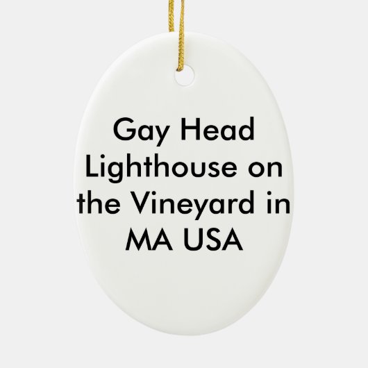 Leuchtturm auf Martha's Vineyard Keramikornament (Hinten)