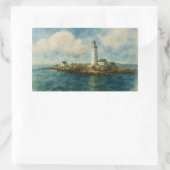 Leuchtturm auf Rocky Island - Küste Boston Rechteckiger Aufkleber (Tasche)