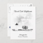 Leuchtturm aus Holz - Massachusetts Postkarte (Vorne/Hinten)