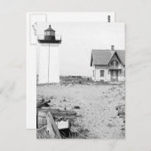 Leuchtturm aus Holz Postkarte (Vorne/Hinten)