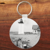 Leuchtturm aus Holz Schlüsselanhänger (Vorderseite)